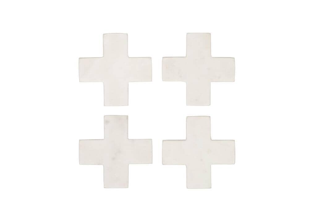 Eliot Coaster Set of 4 - White Tableware Vast Furniture + Home