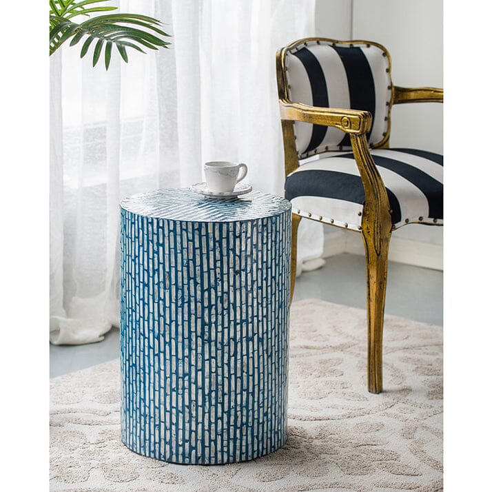 Turquoise Shell Side Table Side Tables Vast Furniture
