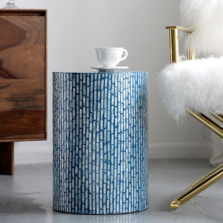 Turquoise Shell Side Table Side Tables Vast Furniture