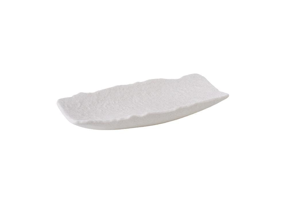 Textured Ceramic Decorative Platter - White Tableware Vast Furniture + Home