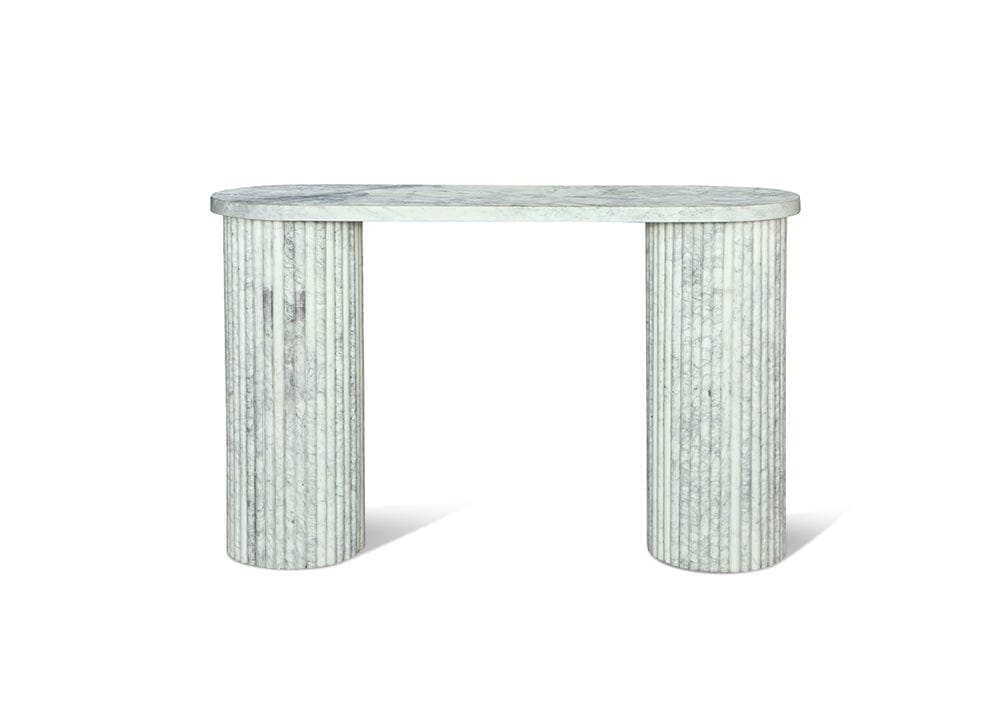 Forli White Marble Flute Console