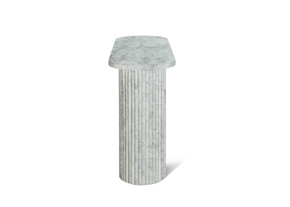 Forli White Marble Flute Console