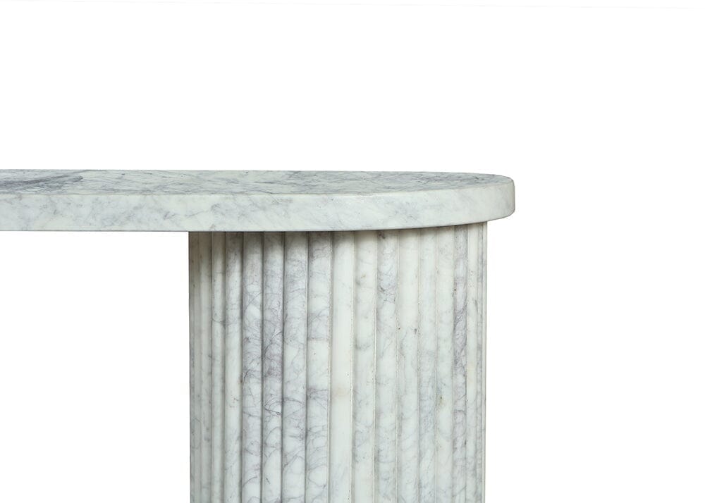 Forli White Marble Flute Console