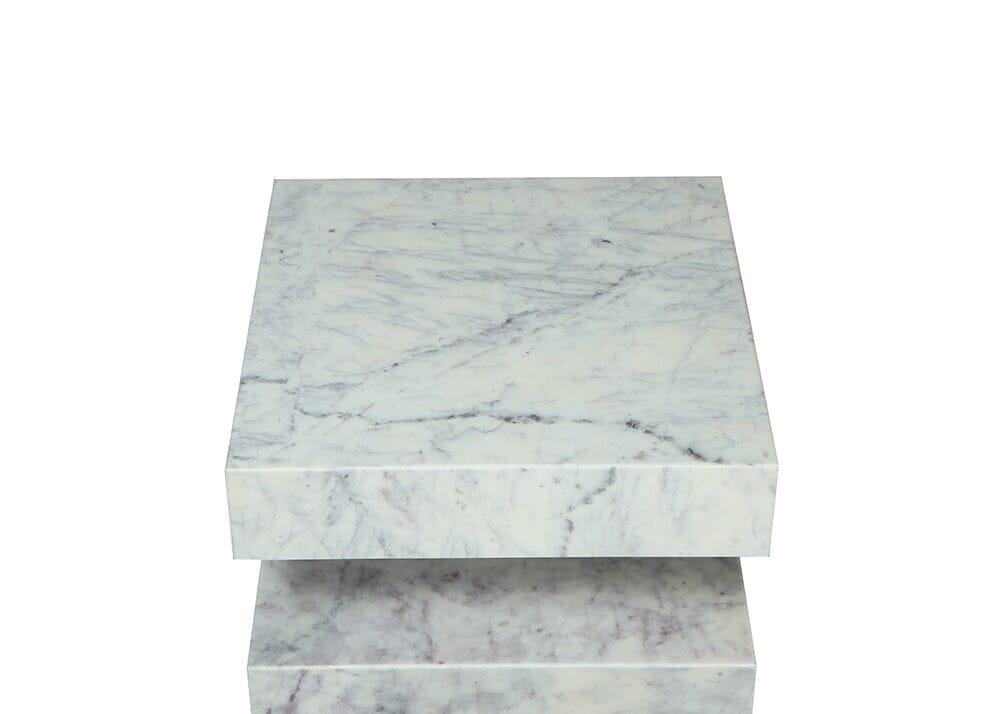 Cove White Marble Side Table Side Tables Marble Collection