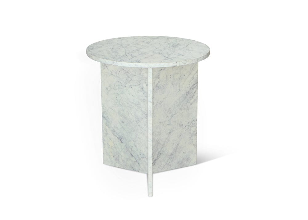 Genoa Tall White Marble Side Table Lamp Tables Marble Collection