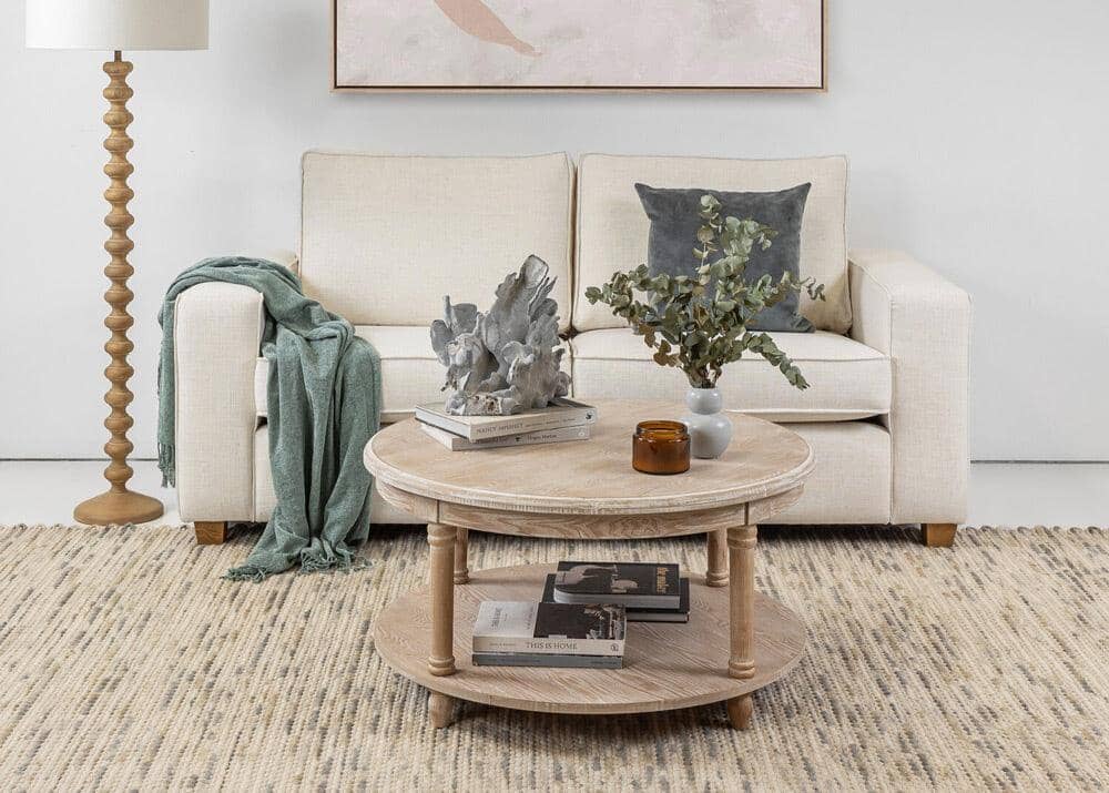 Aspley 2 seater in cream warwick fabric - styled