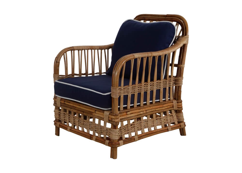 Avoca Armchair with Blue Cushions Alfresco Lounging Avoca