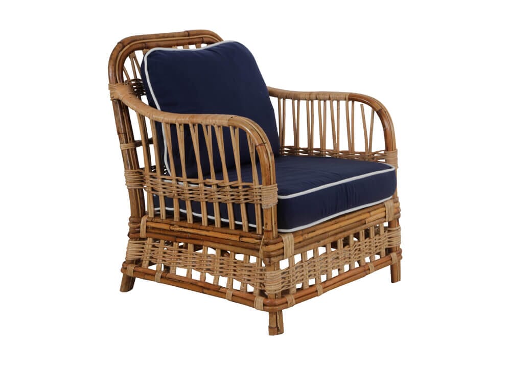 Avoca Armchair with Blue Cushions Alfresco Lounging Avoca