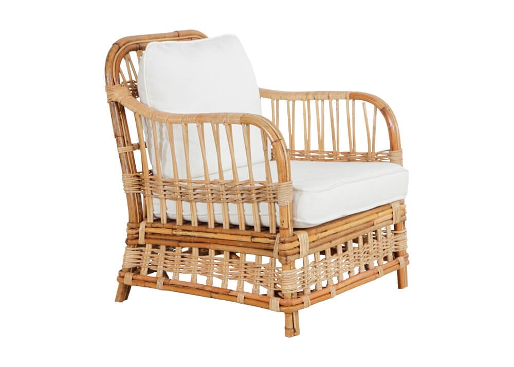 Avoca Armchair with White Cushions Alfresco Lounging Avoca