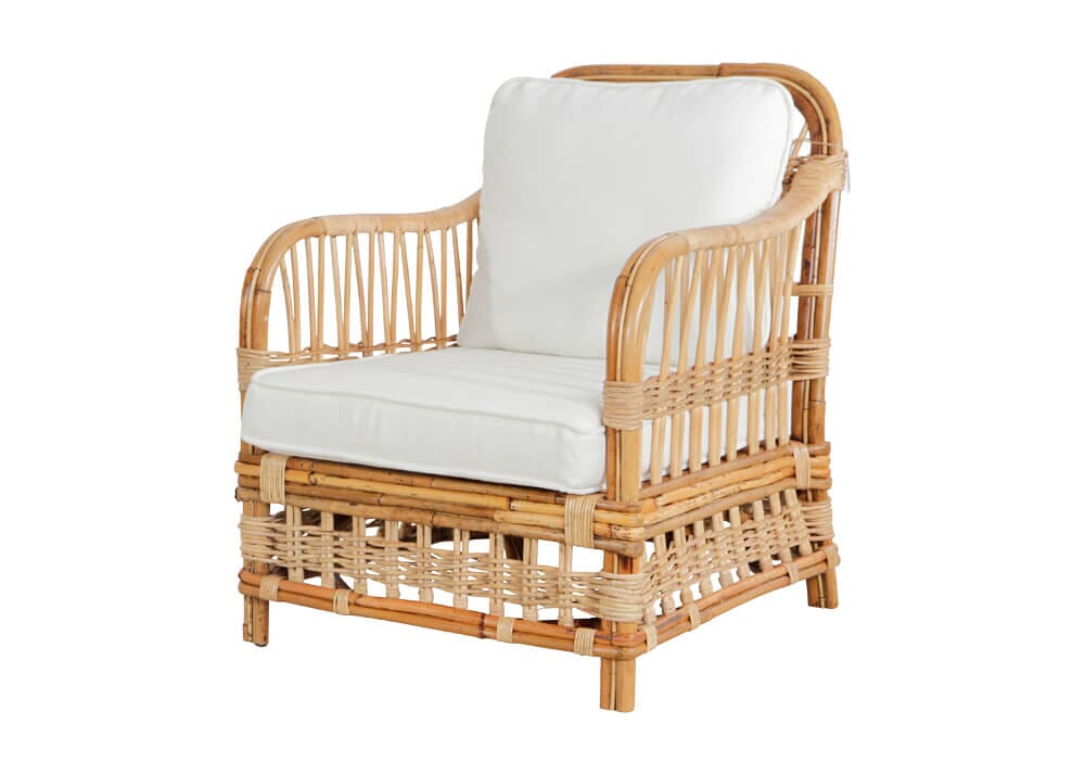 Avoca Armchair with White Cushions Alfresco Lounging Avoca