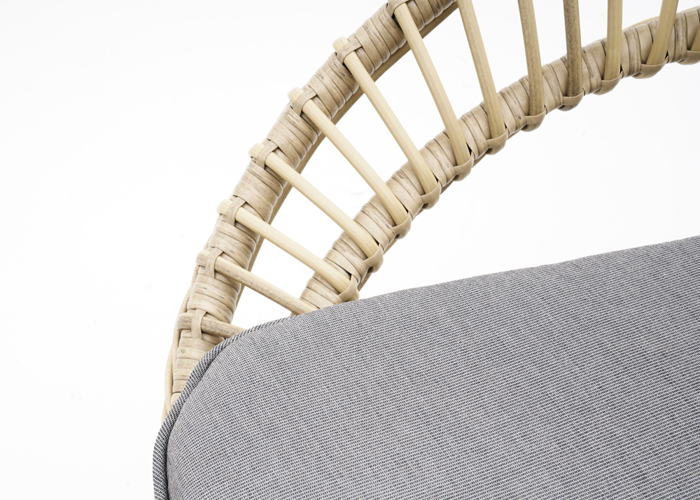 Columbo outdoor poly wicker close up
