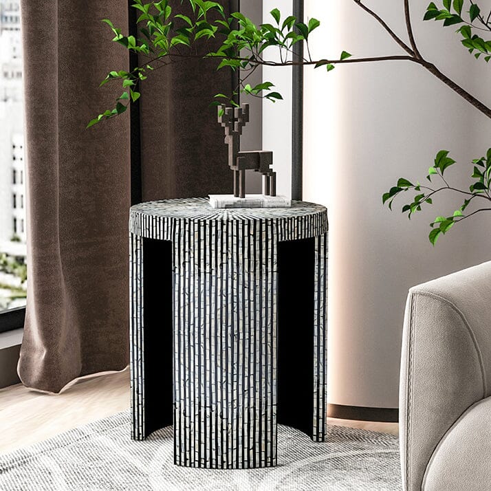 Mother Of Pearl Black Side Table Side Tables Vast Furniture