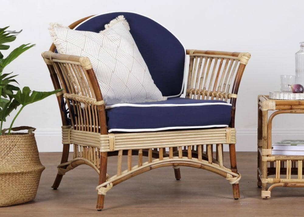 Kuranda Armchair - Jungle with Blue Covers Alfresco Lounging Vast Furniture + Home