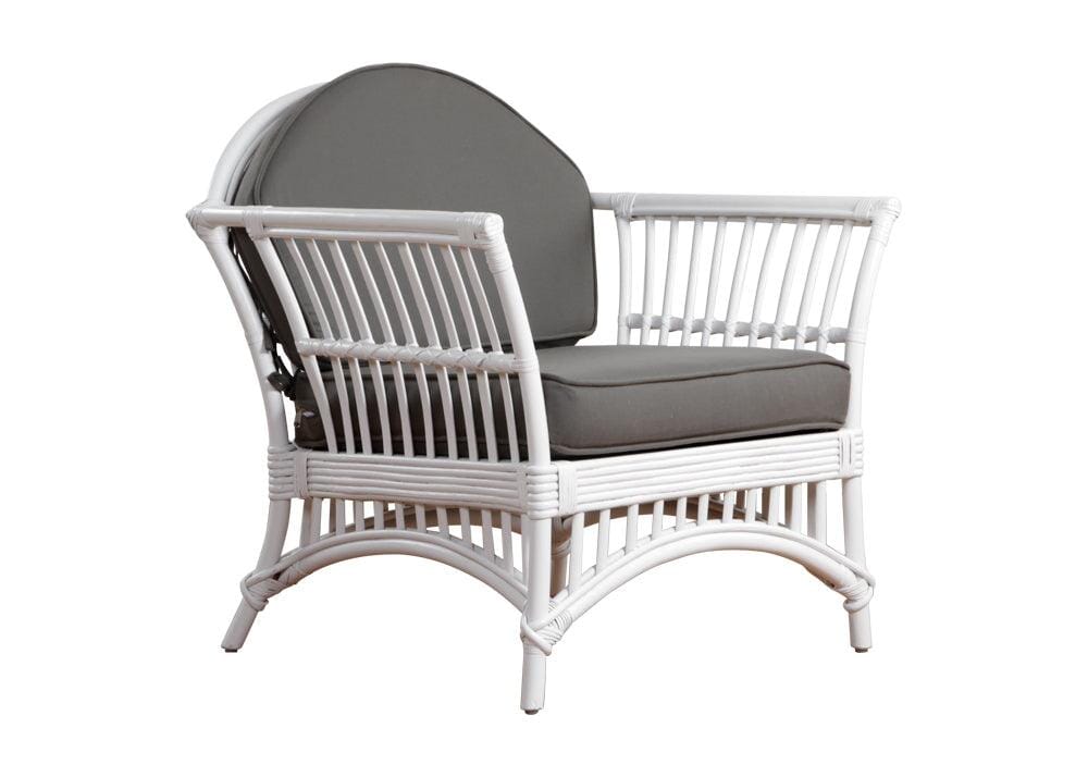 Kuranda Arm Chair White - Charcoal Grey Covers Vast Furniture