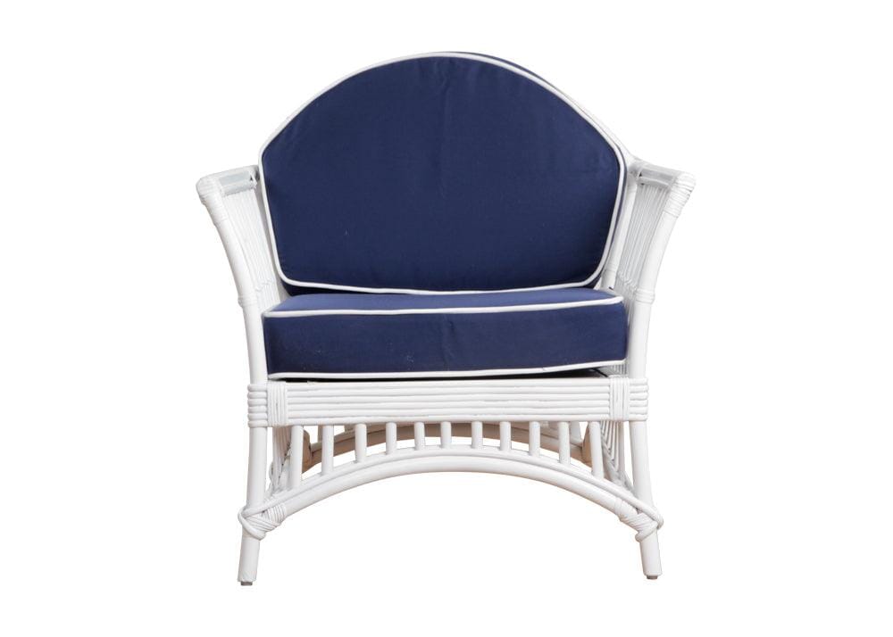 Kuranda Armchair - White with Blue Covers Alfresco Lounging Vast Furniture + Home