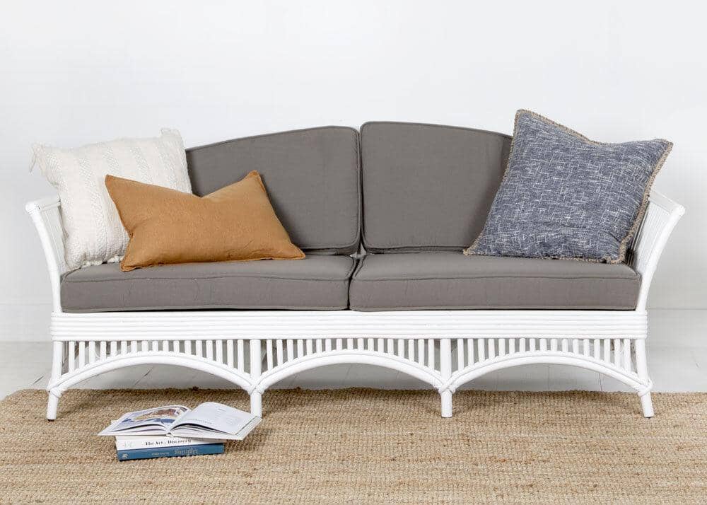 Kuranda Daybed - White with Light Grey Covers Alfresco Lounging Vast Furniture + Home