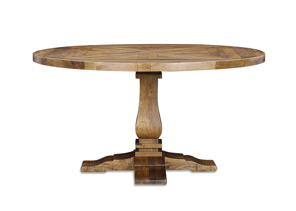 Lyon Round Dining Table - Mango Parquetry (150)