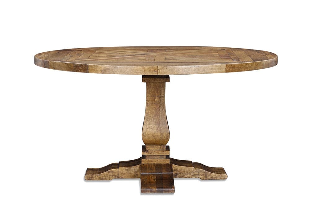 Lyon Round Dining Table - Mango Parquetry (150) Dining Tables Lyon