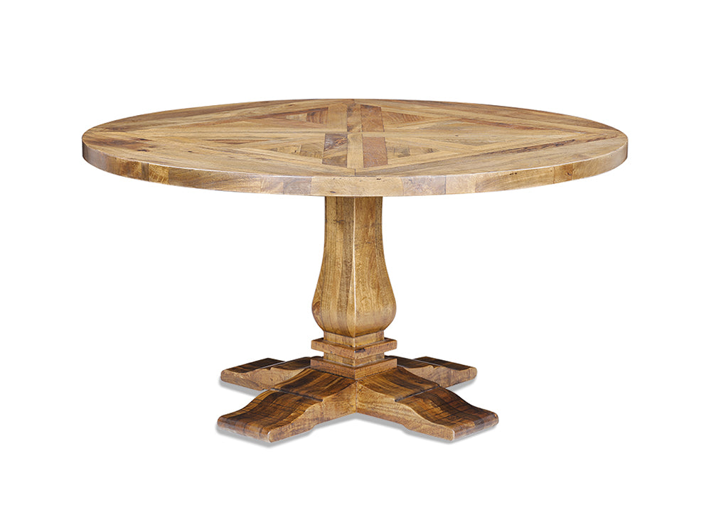 Lyon Round Dining Table - Mango Parquetry (150)