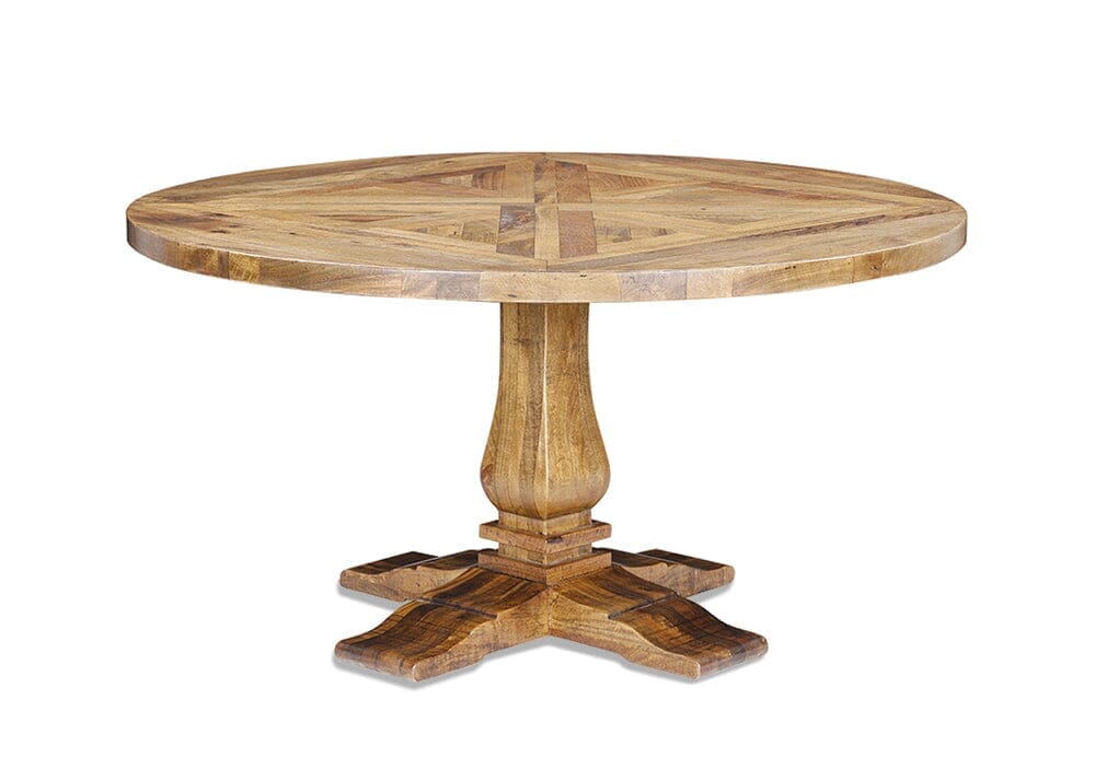 Lyon Round Dining Table - Mango Parquetry (150) Dining Tables Lyon