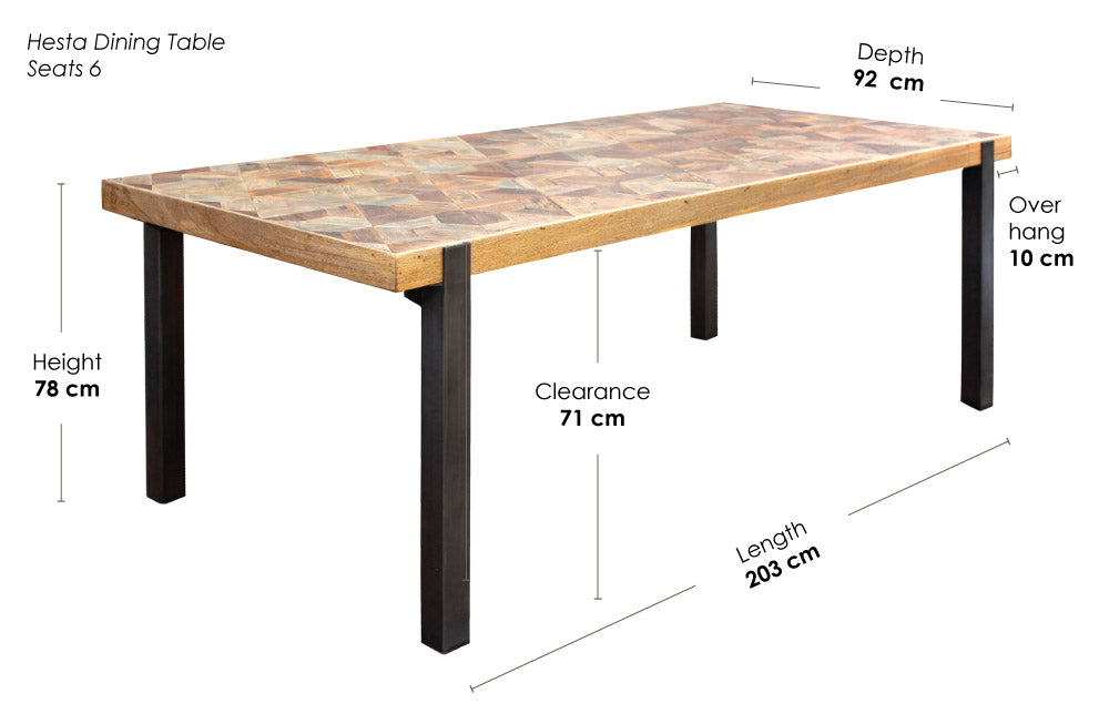 hesta dining table dimensions