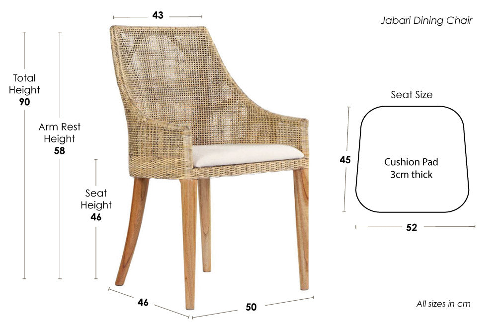 Jabari dining chair dimensions