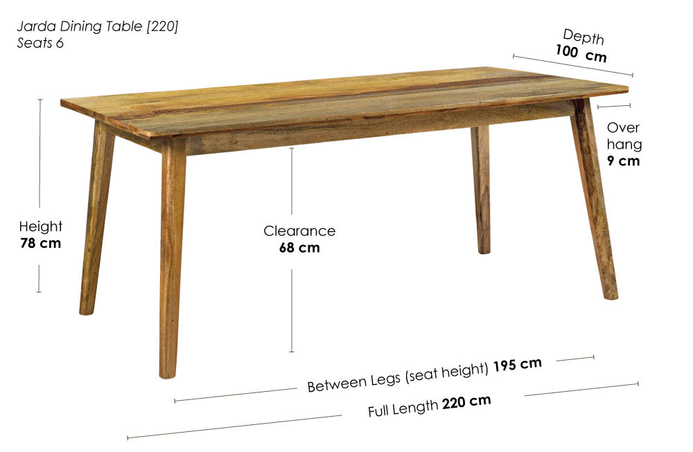 Jarda dining table dimensions