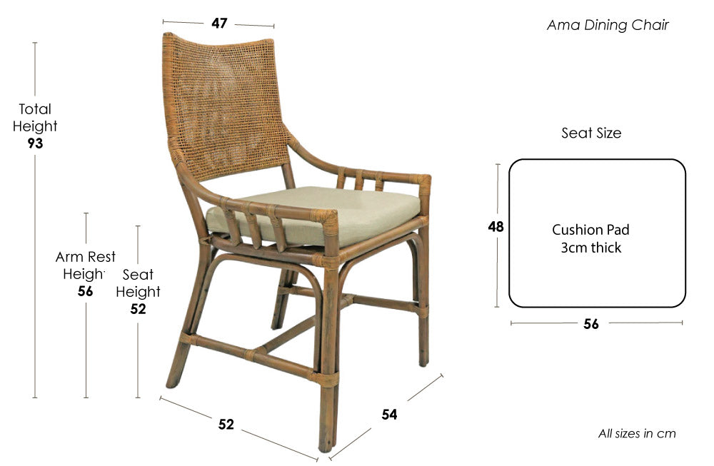 ama dining chair dimensions