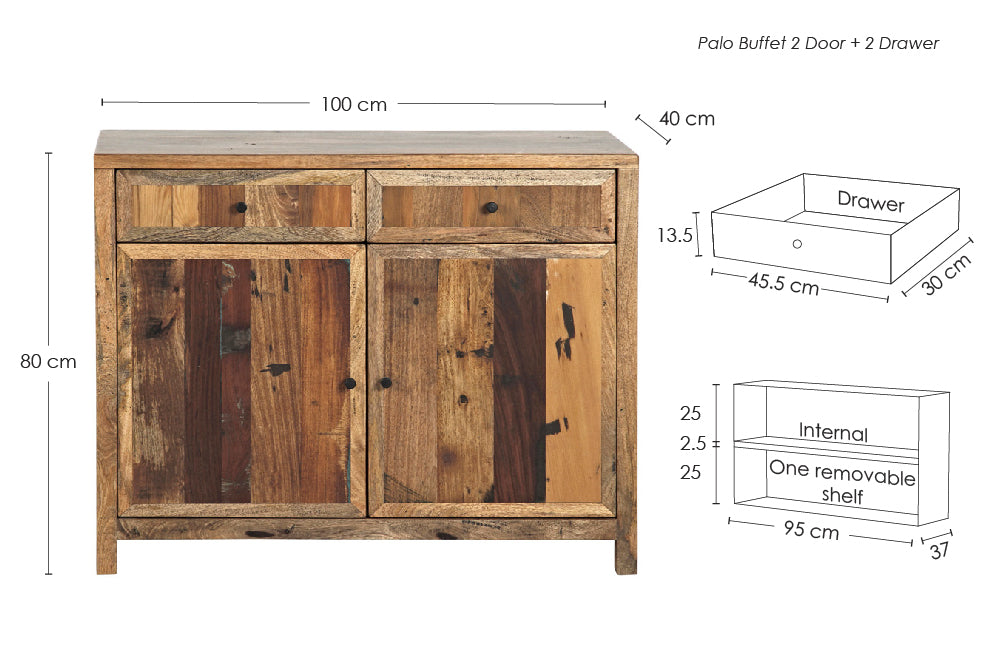 Palo buffet - 2 door, 2 drawer