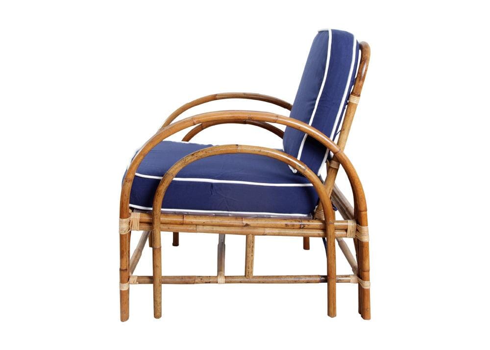 Pretzel Armchair - Jungle with Blue Covers Alfresco Lounging Pretzel