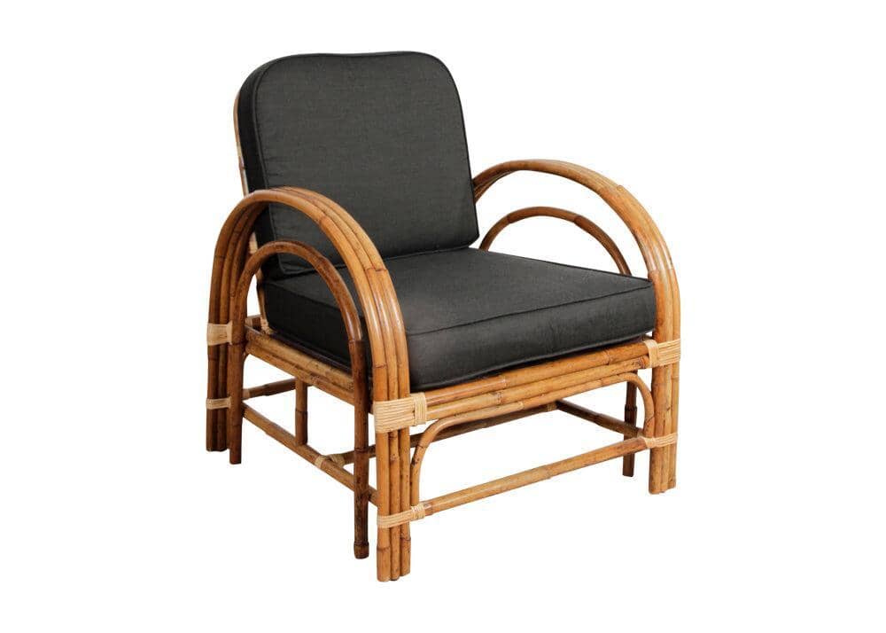 Pretzel Armchair - Jungle with Charcoal Covers Alfresco Lounging Pretzel