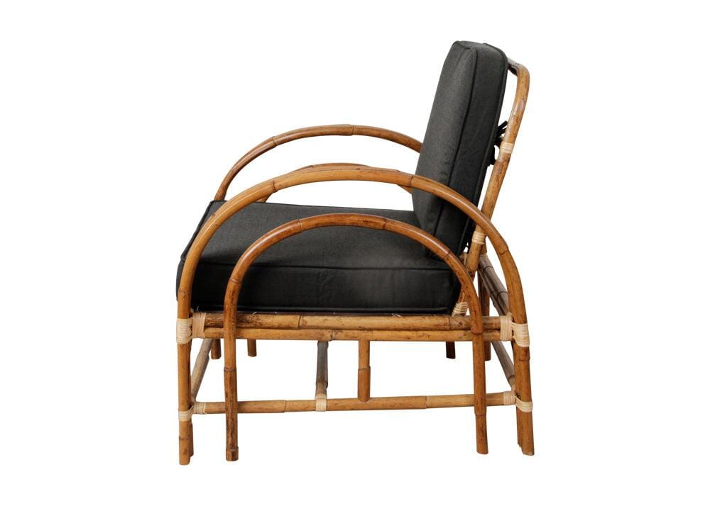 Pretzel Armchair - Jungle with Charcoal Covers Alfresco Lounging Pretzel