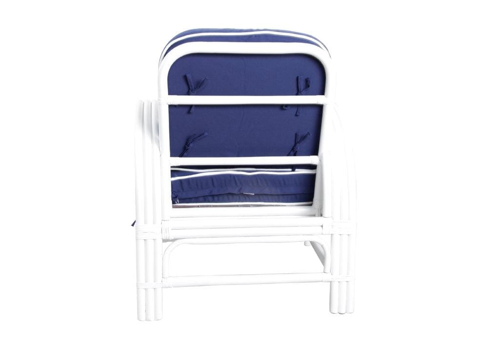 Pretzel Armchair - White with Blue Covers Alfresco Lounging Pretzel