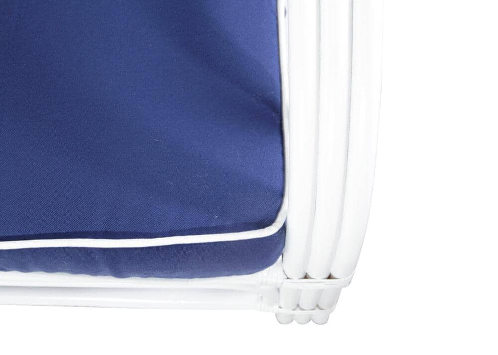 Pretzel Armchair - White with Blue Covers Alfresco Lounging Pretzel