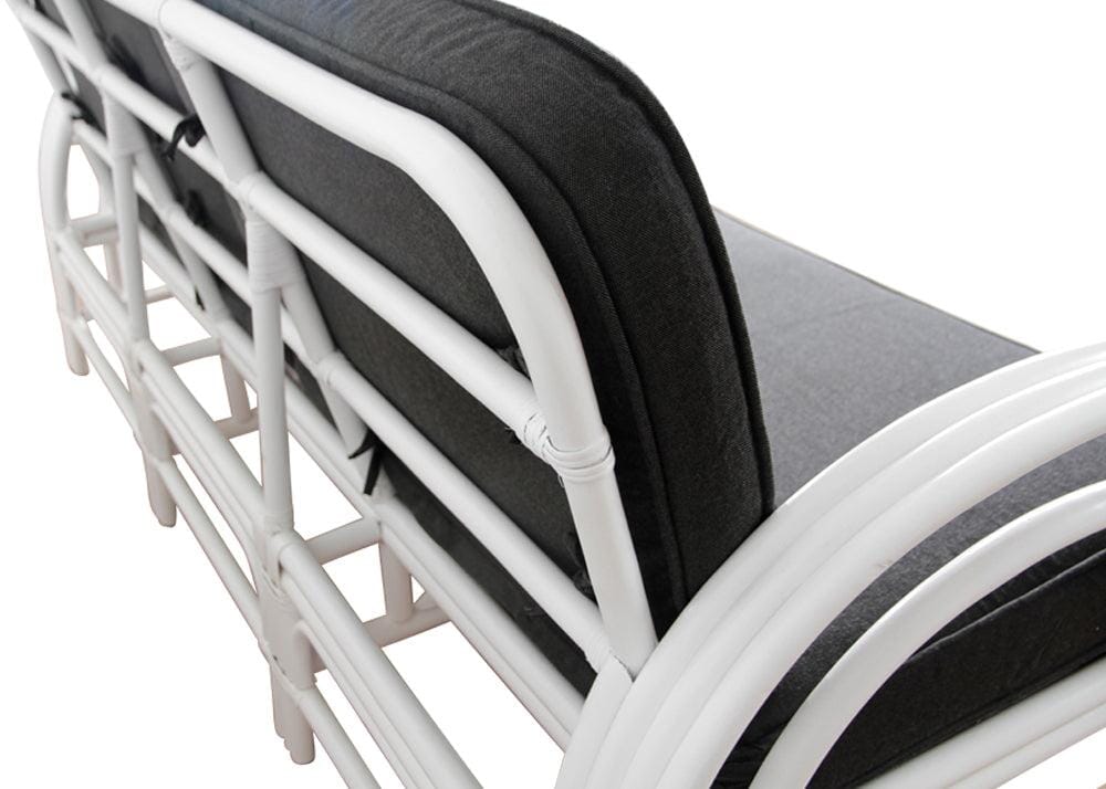 Pretzel Daybed - White with Charcoal Covers Alfresco Lounging Pretzel