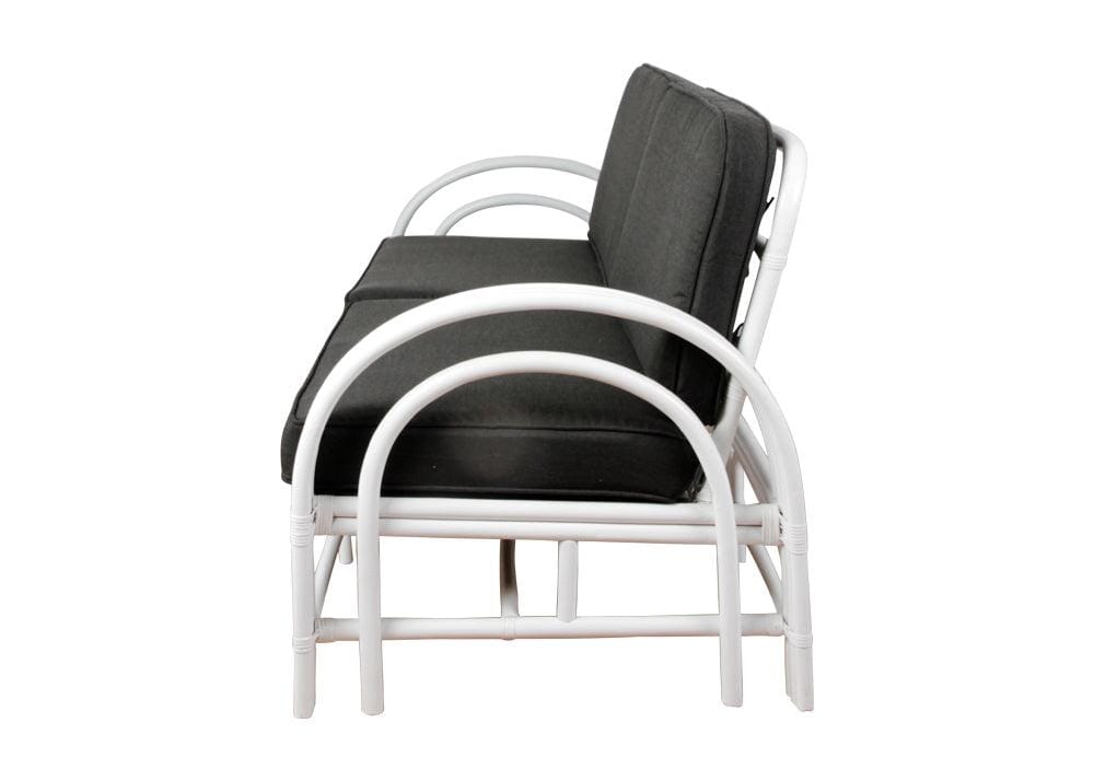 Pretzel Daybed - White with Charcoal Covers Alfresco Lounging Pretzel