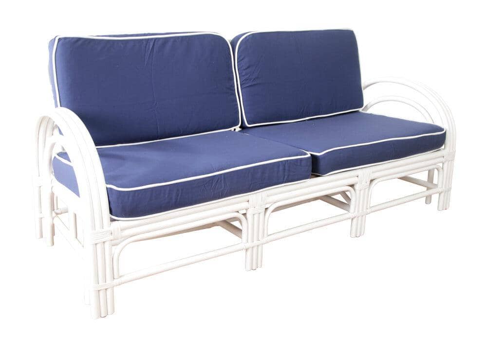 Pretzel Daybed - White with Blue Covers Alfresco Lounging Pretzel