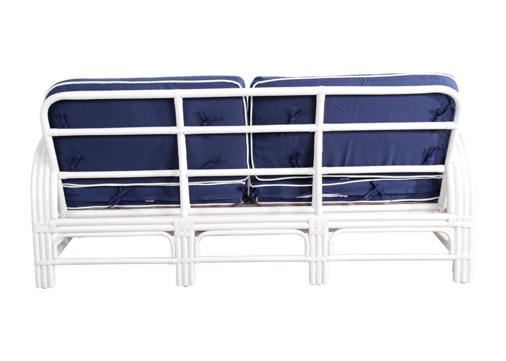 Pretzel Daybed - White with Blue Covers Alfresco Lounging Pretzel
