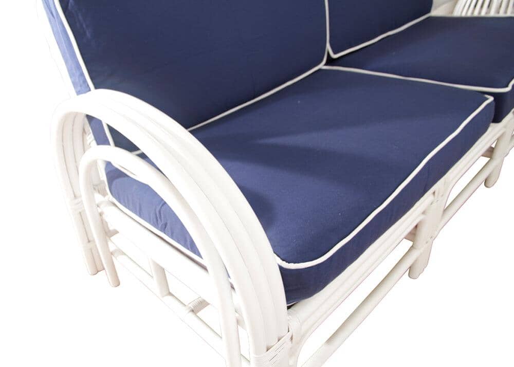 Pretzel Daybed - White with Blue Covers Alfresco Lounging Pretzel