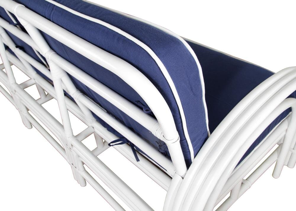 Pretzel Daybed - White with Blue Covers Alfresco Lounging Pretzel