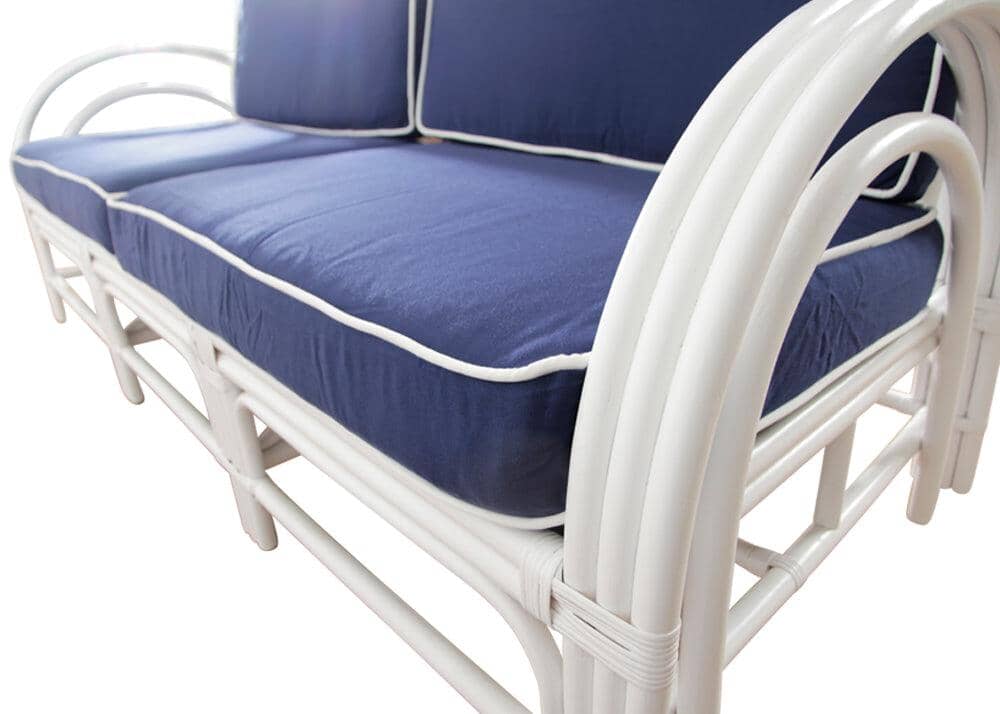 Pretzel Daybed - White with Blue Covers Alfresco Lounging Pretzel