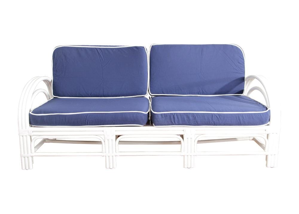 Pretzel Daybed - White with Blue Covers Alfresco Lounging Pretzel