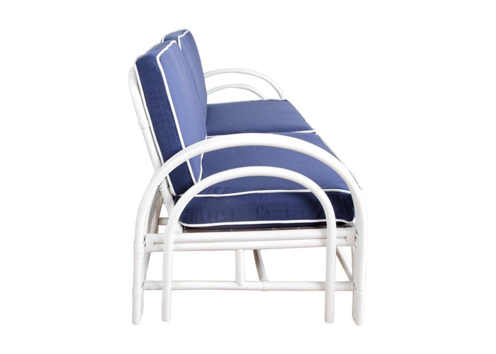 Pretzel Daybed - White with Blue Covers Alfresco Lounging Pretzel