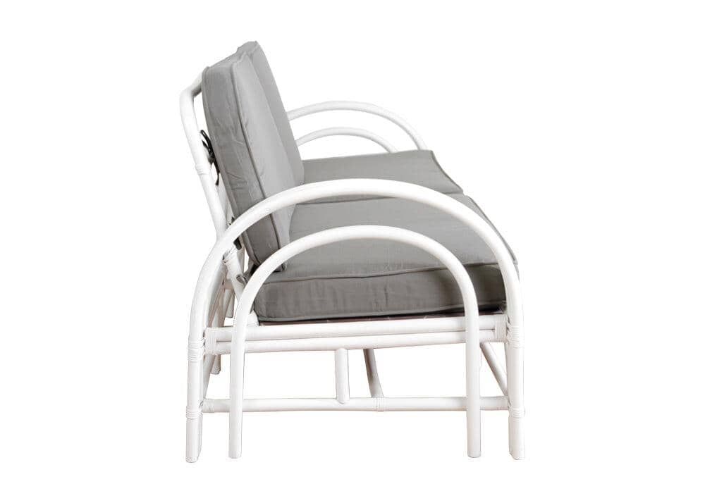 Pretzel Daybed - White with Grey Covers Alfresco Lounging Pretzel