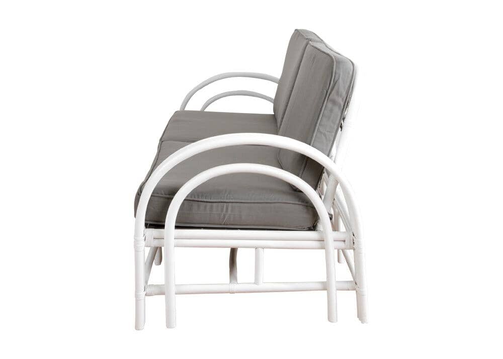Pretzel Daybed - White with Grey Covers Alfresco Lounging Pretzel