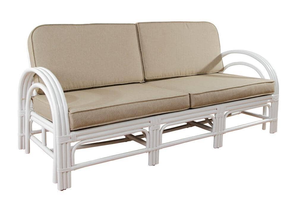 Pretzel Daybed - White with Taupe Covers Alfresco Lounging Pretzel