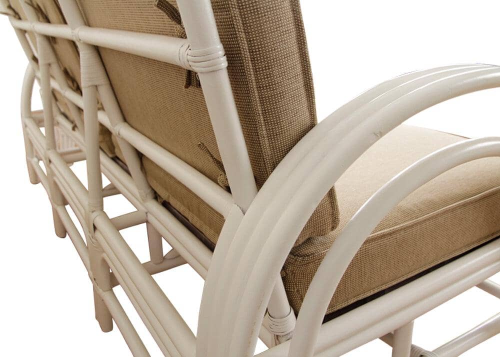 Pretzel Daybed - White with Taupe Covers Alfresco Lounging Pretzel