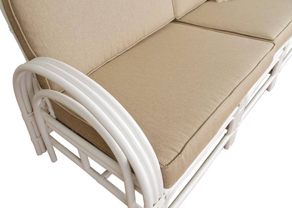 Pretzel Daybed - White with Taupe Covers Alfresco Lounging Pretzel