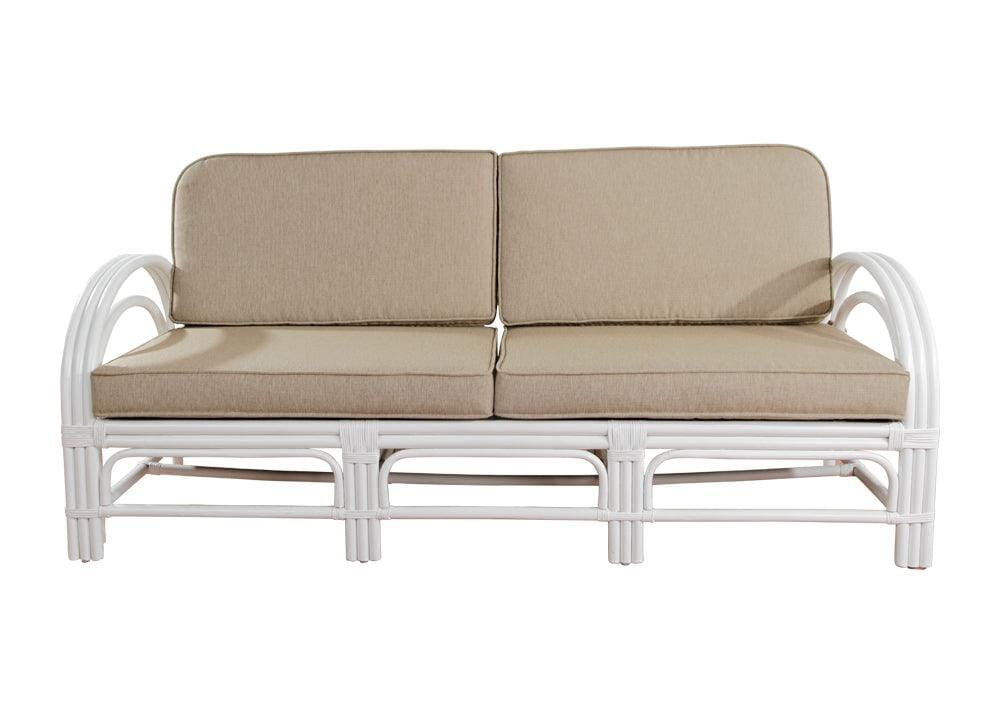 Pretzel Daybed - White with Taupe Covers Alfresco Lounging Pretzel