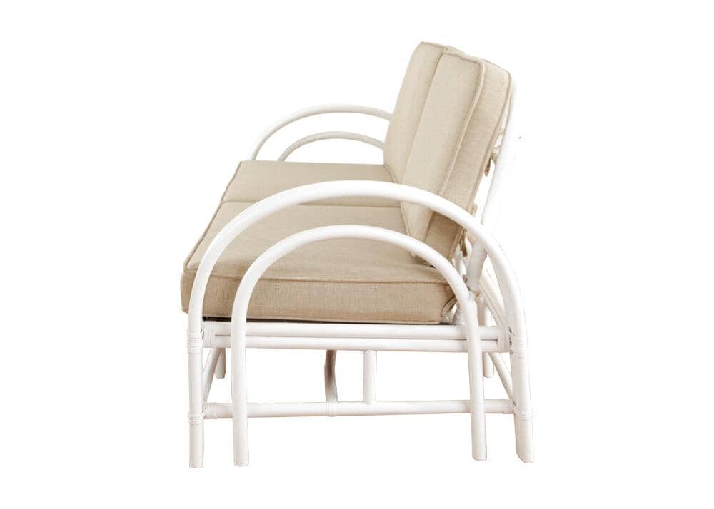 Pretzel Daybed - White with Taupe Covers Alfresco Lounging Pretzel